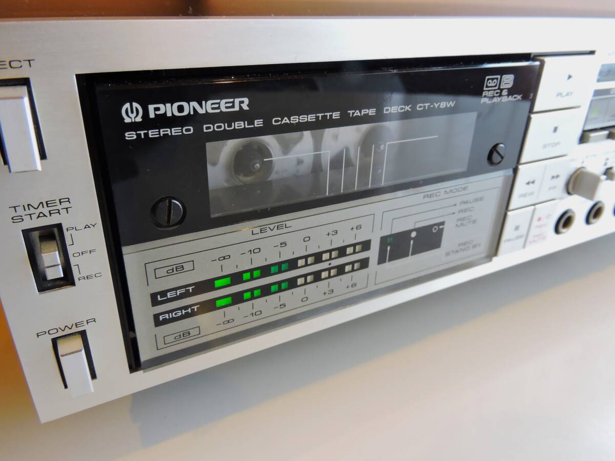 80s PIONEER ダブル・カセットデッキ CT-Y8W 整備済み 動作正常 美品 ピッチコントロール/選曲機能 フルロジック 1982年の画像4