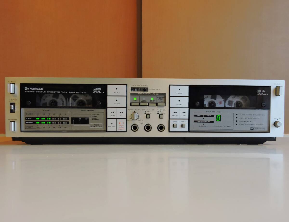 80s PIONEER ダブル・カセットデッキ CT-Y8W 整備済み 動作正常 美品 ピッチコントロール/選曲機能 フルロジック 1982年の画像10