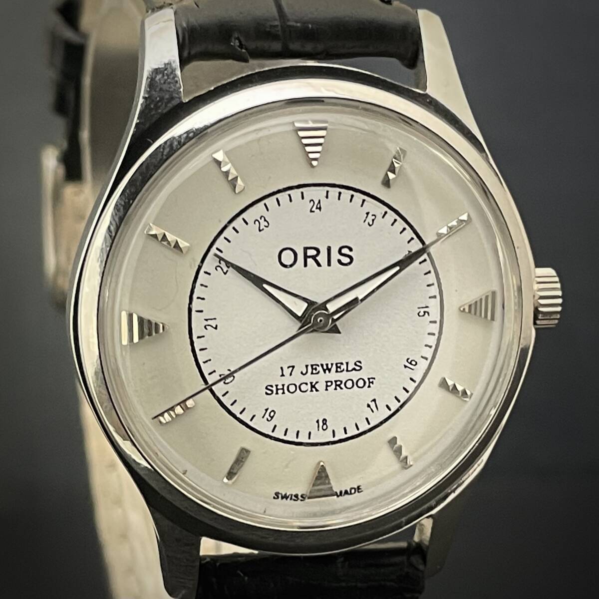 ◆激熱人気◆ 美品 ORIS オリス 1970'S ヴィンテージ 腕時計 メンズ手巻き アンティーク スイス 文字盤ホワイトツートン 7の画像3