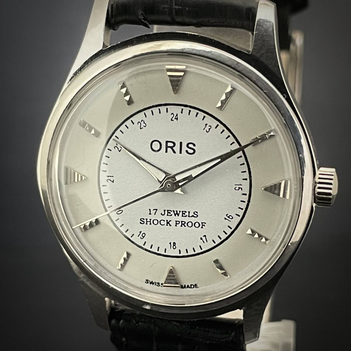 ◆激熱人気◆ 美品 ORIS オリス 1970'S ヴィンテージ 腕時計 メンズ手巻き アンティーク スイス 文字盤ホワイトツートン 7_画像2