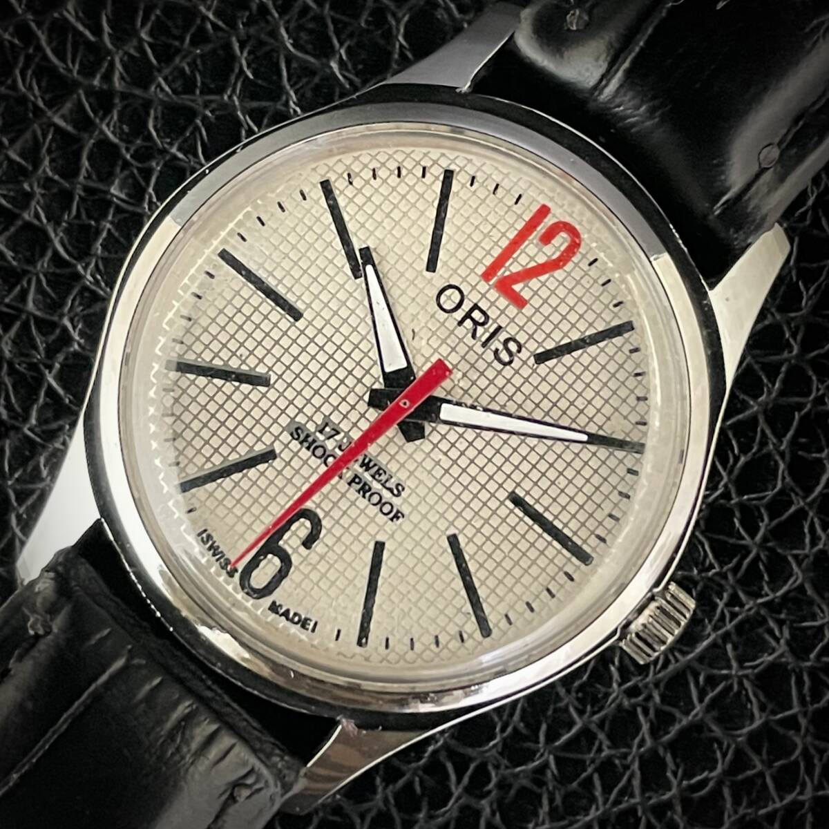 ◆激熱人気◆ 美品 ORIS オリス 1970'S ヴィンテージ 腕時計 メンズ手巻き アンティーク スイス 文字盤ホワイト&シルバー15_画像1
