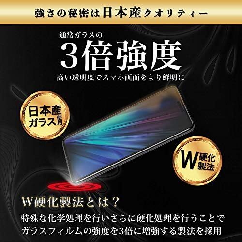 厚み0.33mm 日本産ガラス使用 全面吸着 全面保護 一般ガラスの3倍強度 W硬化製法 ガラスフィルム SHG01 SH-51A_画像3