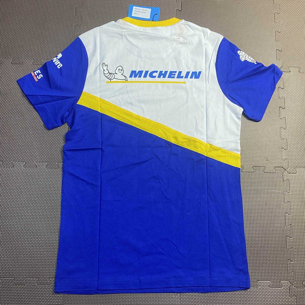 MICHELIN　ミシュラン　Tシャツ　ブルー × ホワイト　Lサイズ相当　綿100％　新品・未使用_画像3