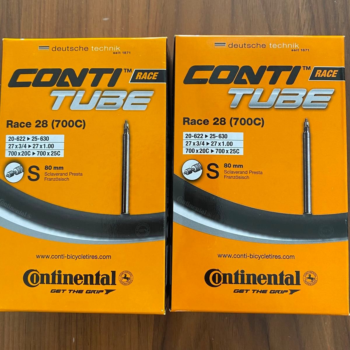 新品2本 コンチネンタル チューブ Continental 80mm