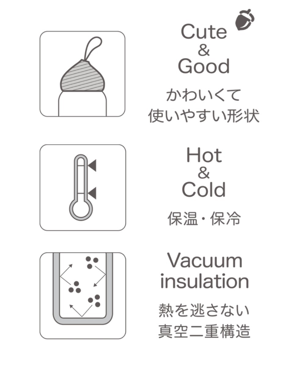 送料無料 ドングリマグ 180ml SMBD-18 オルゴ マイボトル どんぐり コンパクト 水筒 ステンレス まほうびん 魔法瓶 保温 保冷 ALLGO 小さい