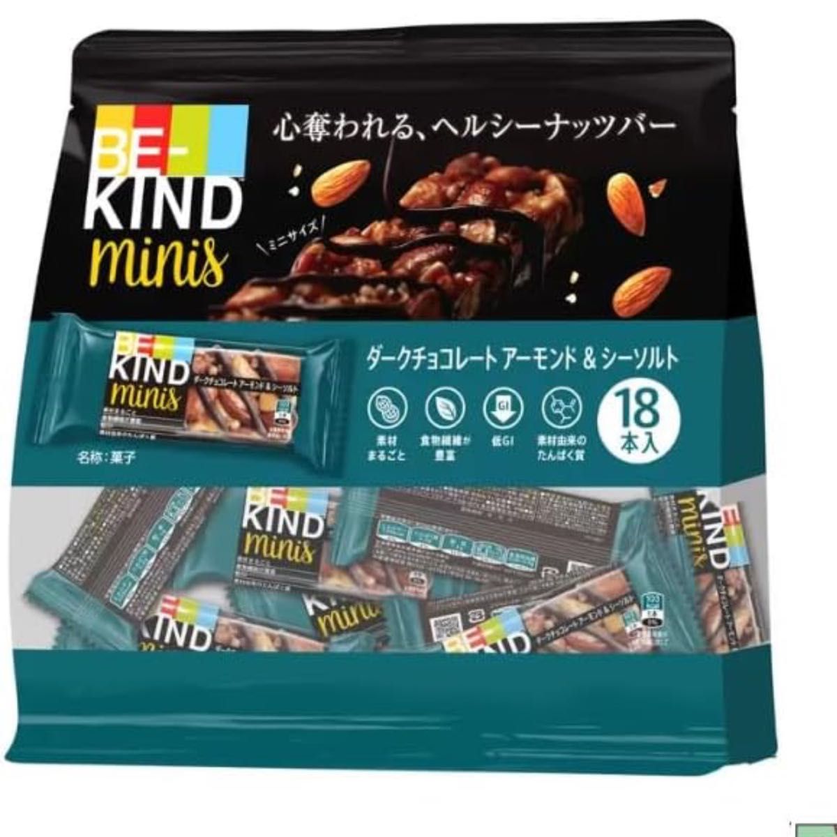BE-KIND minis BAR ダークチョコレートアーモンド＆シーソルト18本入