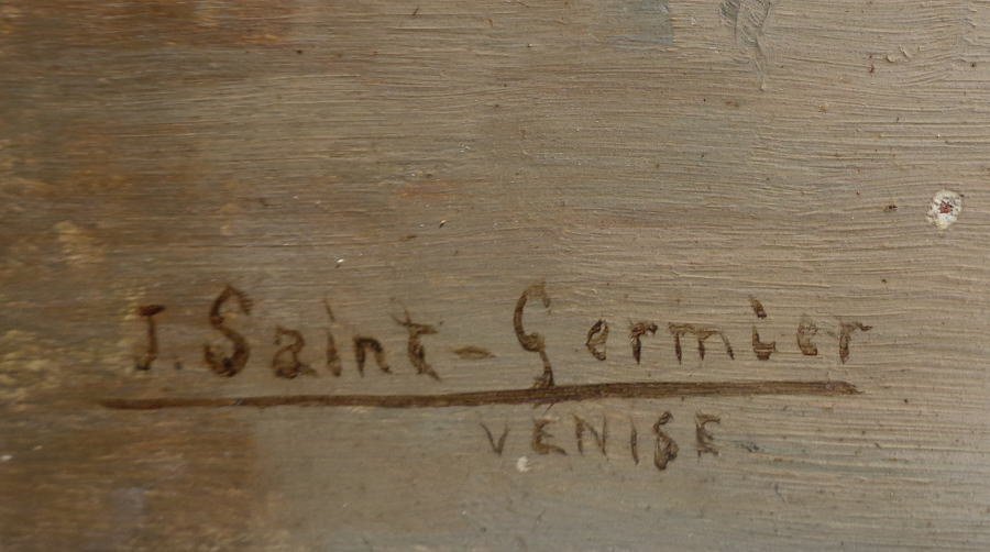 真作保証 サン-ジェルミエ『VENISE』5号 Joseph Saint-Germier(1860-1925)オルセー美術館、カンペール美術館等所蔵 BENEZIT載 検 19世紀_作家直筆サイン / 画題