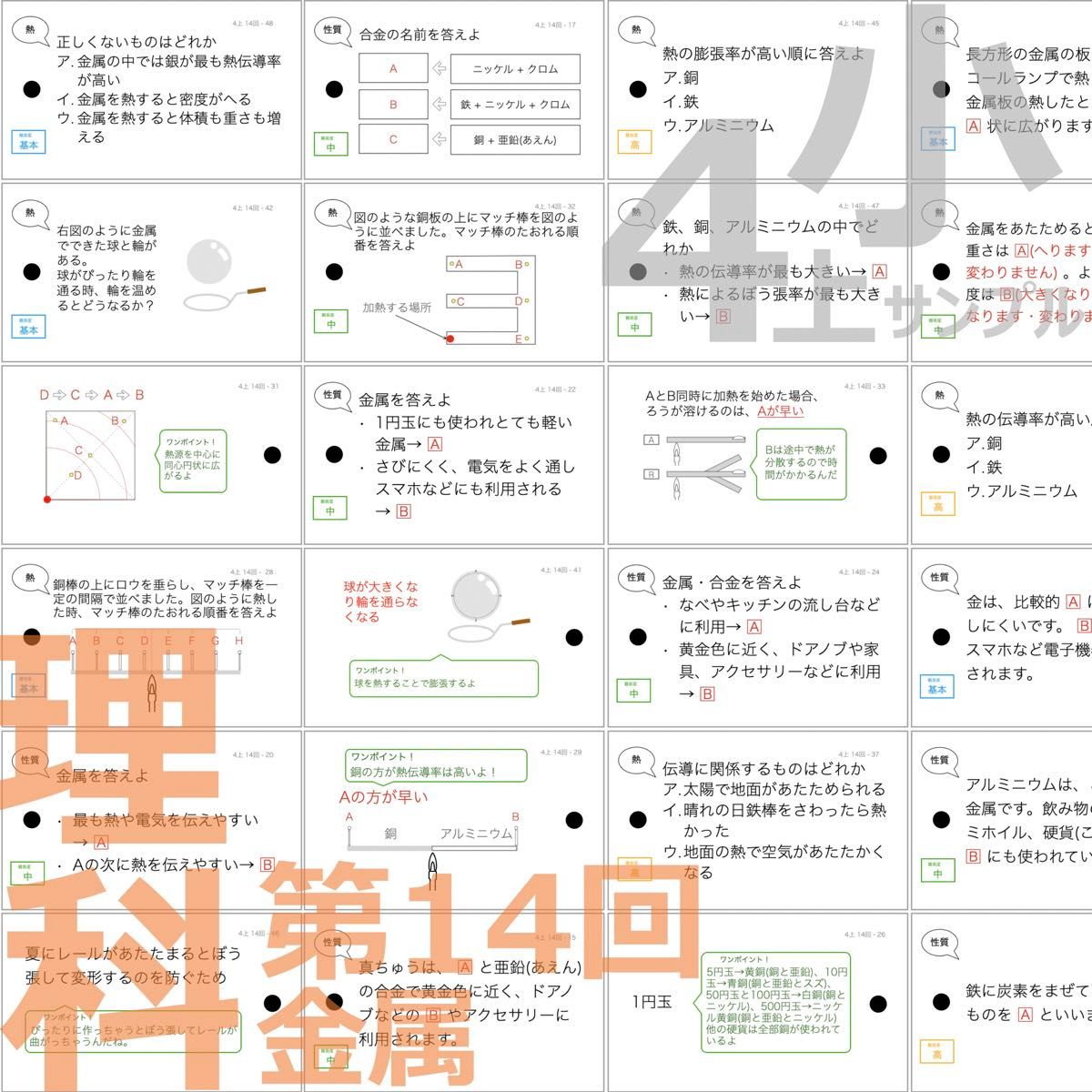 中学受験 暗記カード【4年上 社会・理科 11-19回】組分けテスト対策 予シリ