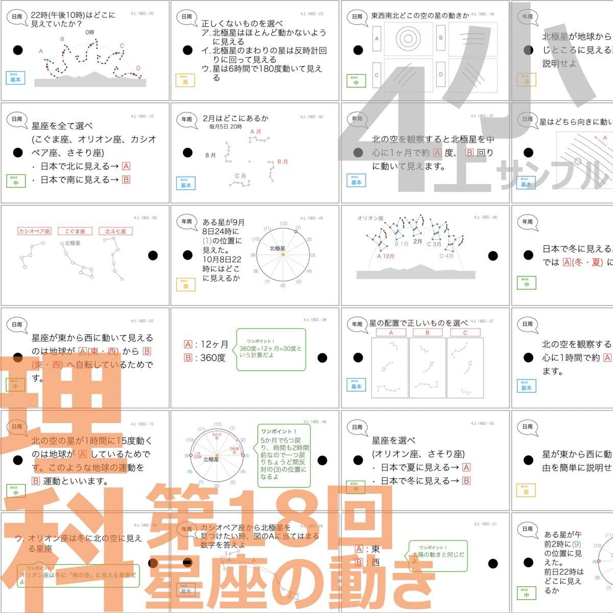 中学受験 暗記カード【4年上 社会・理科 11-19回】組分けテスト対策 予シリ