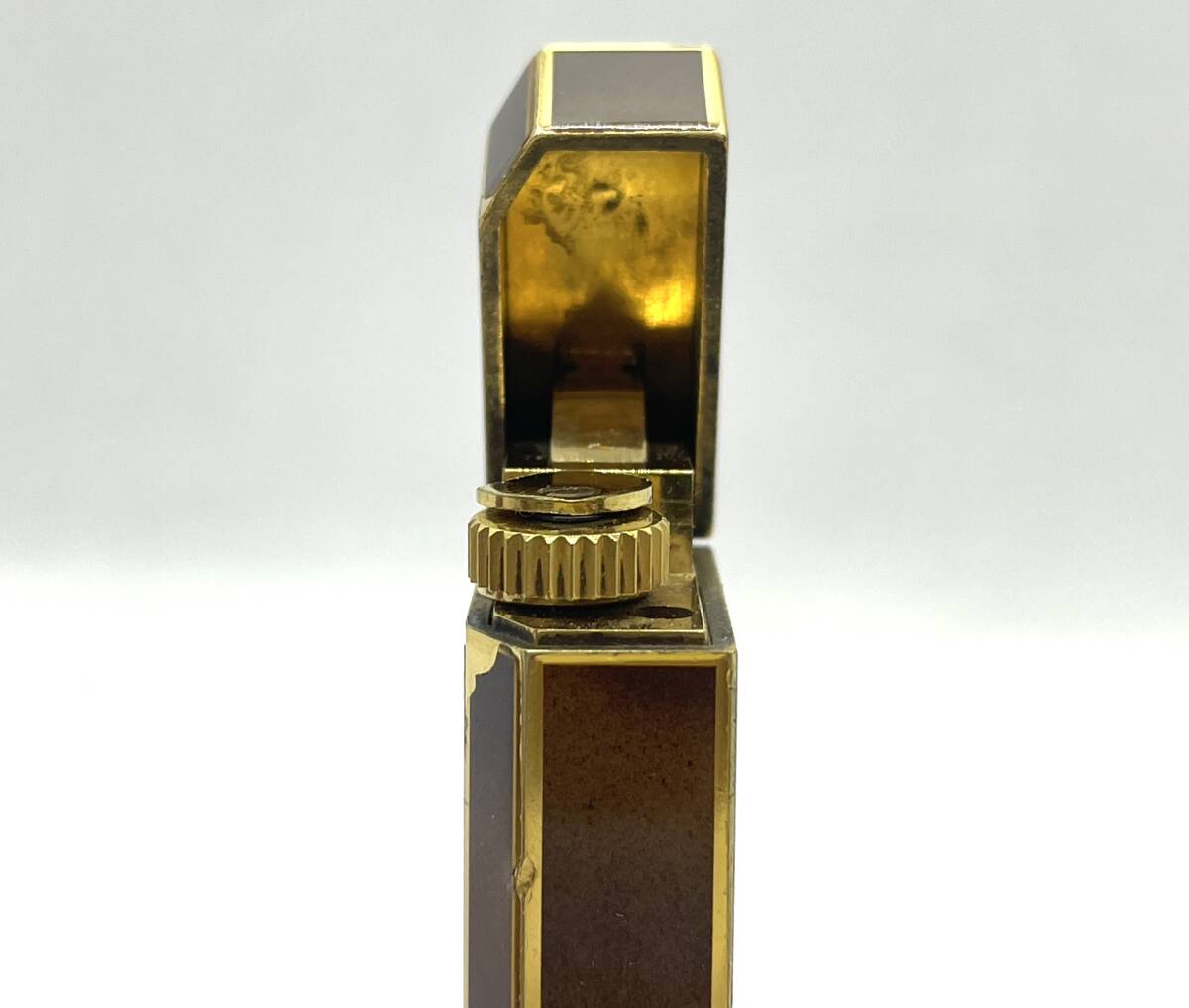 Cartier カルティエ ガスライター G68860 ペンタゴン 五角形 喫煙具 ブラウン×ゴールド色 ギャランティ付き_画像10