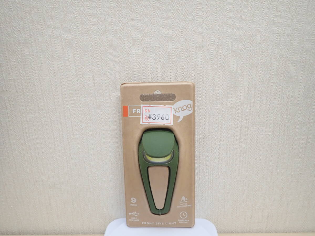 [ new goods unused ] Japan regular goods knog. (nog) bicycle front LED light FROG V3 Front AJ Green Army jacket green 