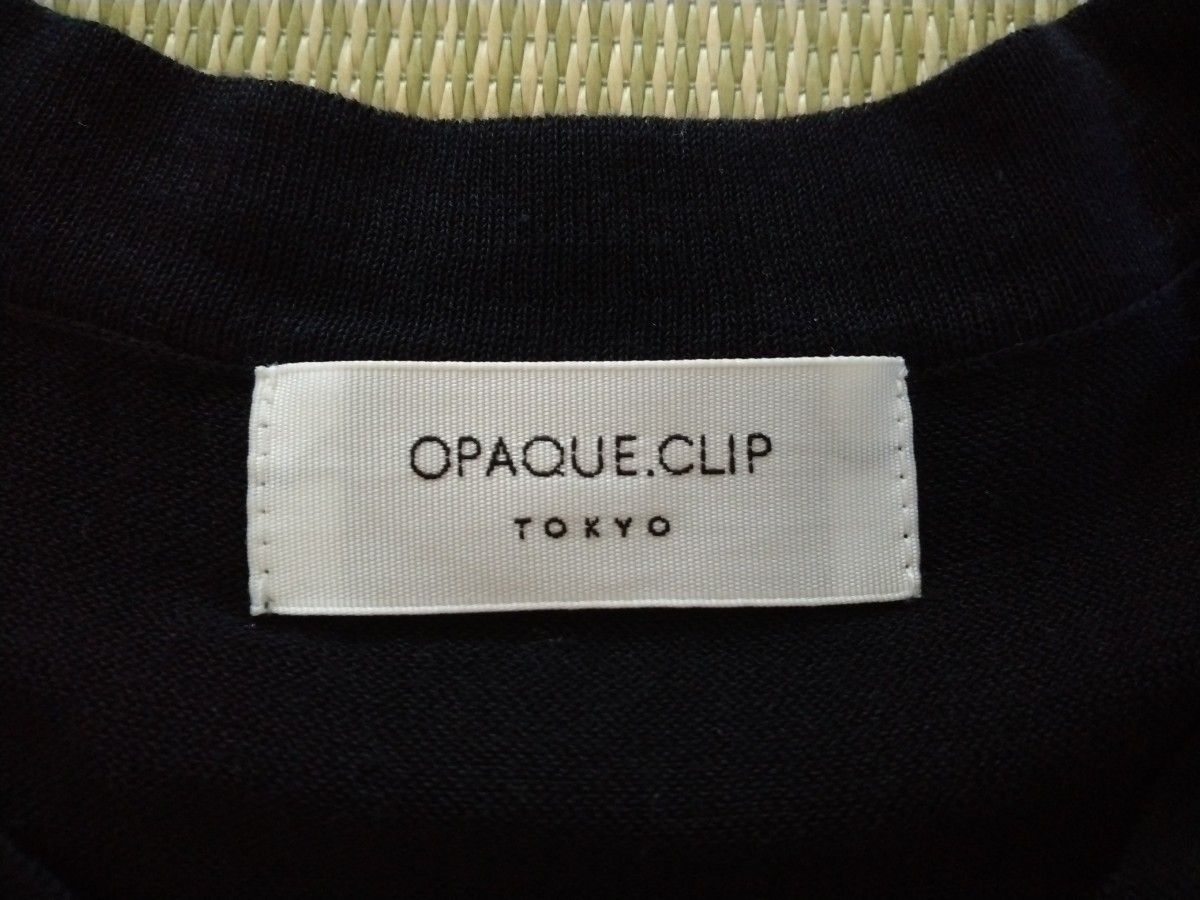 2枚セット　OPAQUE.CLIP　オペーク　　シアーカットソー　 Tシャツ 白　黒　ワールド　38 半袖　ビッグシルエット