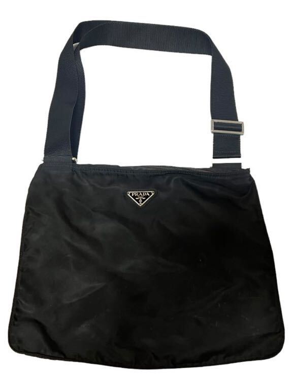 【PRADA】 プラダ ショルダーバッグ ナイロン ブラック イタリア製 斜め掛け鞄 かばん の画像1