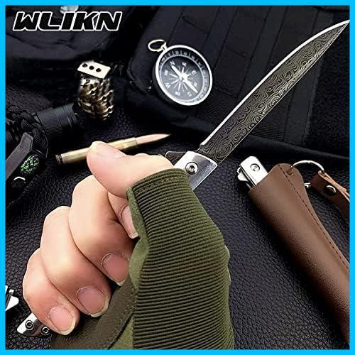 * black. pattern * folding knife folding knife Wlikn[ leather leather attaching sharpness is good ] outdoor knife camp knife cooking for 