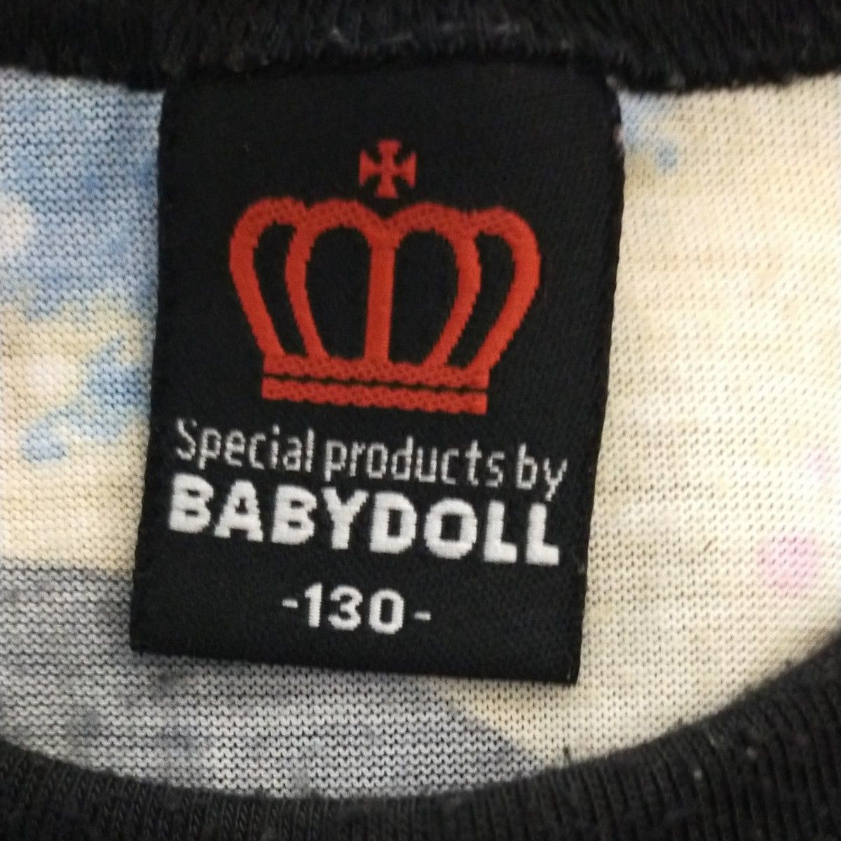 ベビドxディズニー☆ミッキーマウス　半袖Tシャツ　黒ブラック　130 べビードールBABYDOLL　バックプリント ペイント柄