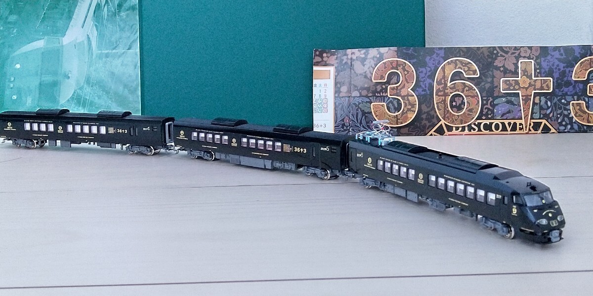 KATO リレーつばめ 改造 JR九州 787系 観光列車 36+3 6両 ツヤあり光沢塗装 LED室内灯 高輝度ライトつきの画像4