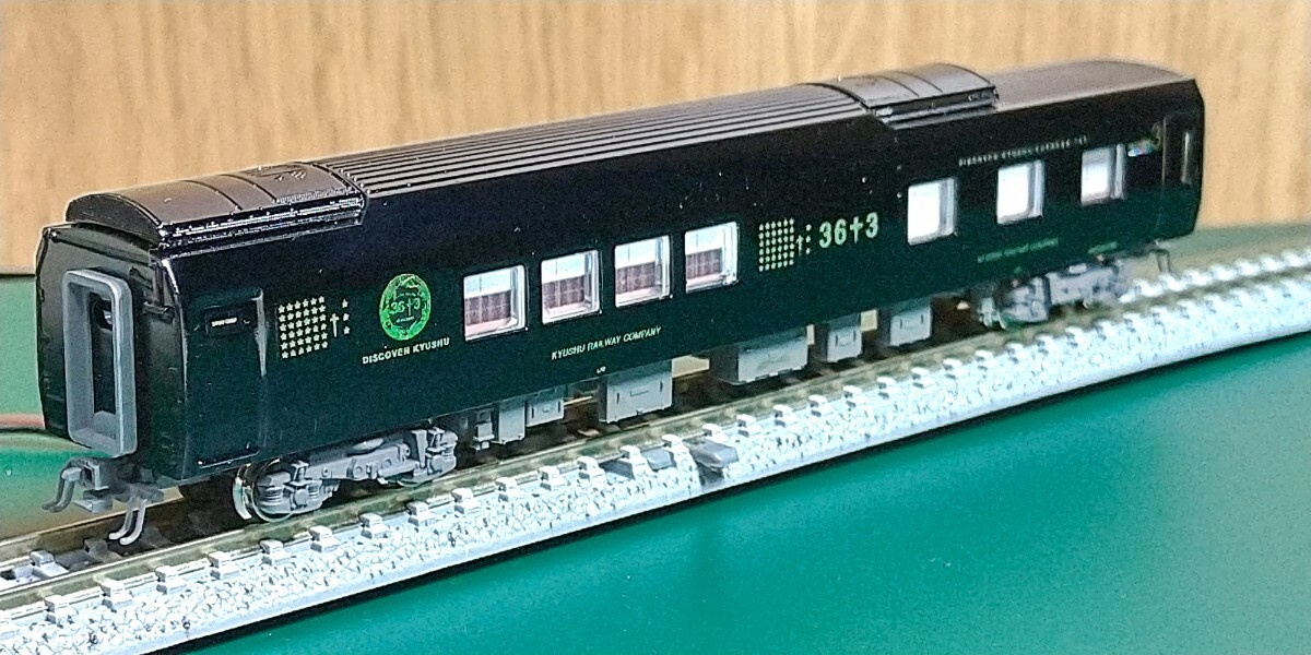 KATO リレーつばめ 改造 JR九州 787系 観光列車 36+3 6両 ツヤあり光沢塗装 LED室内灯 高輝度ライトつき_画像6