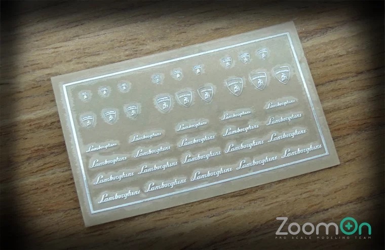 ◆◇ZoomOn Model【ZD023】1/24 ランボルギーニ ロゴ メタルステッカー◇◆_画像3