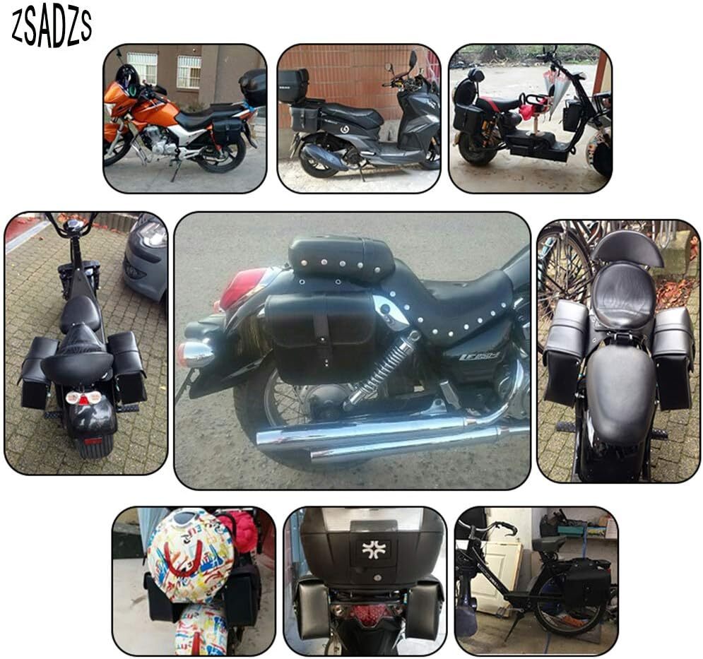 ZSADZS バイク サイドバッグ 防水 2個セット 黒 ツールバッグ ツーリングバッグ サドルバッグ ブラック_画像7