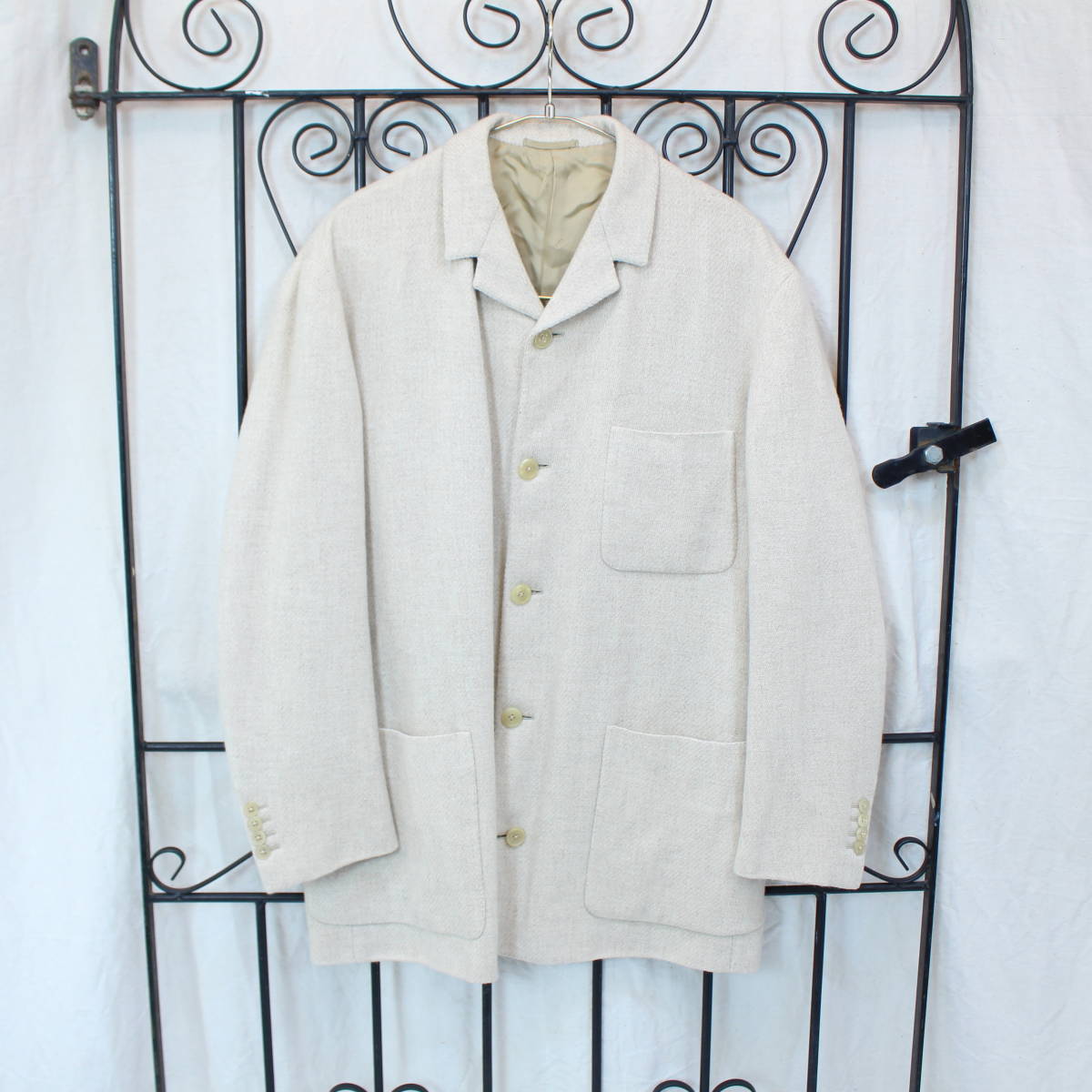 HERMES CASHMERE100% TAILORED JACKET MADE IN ITALY/エルメスカシミヤ