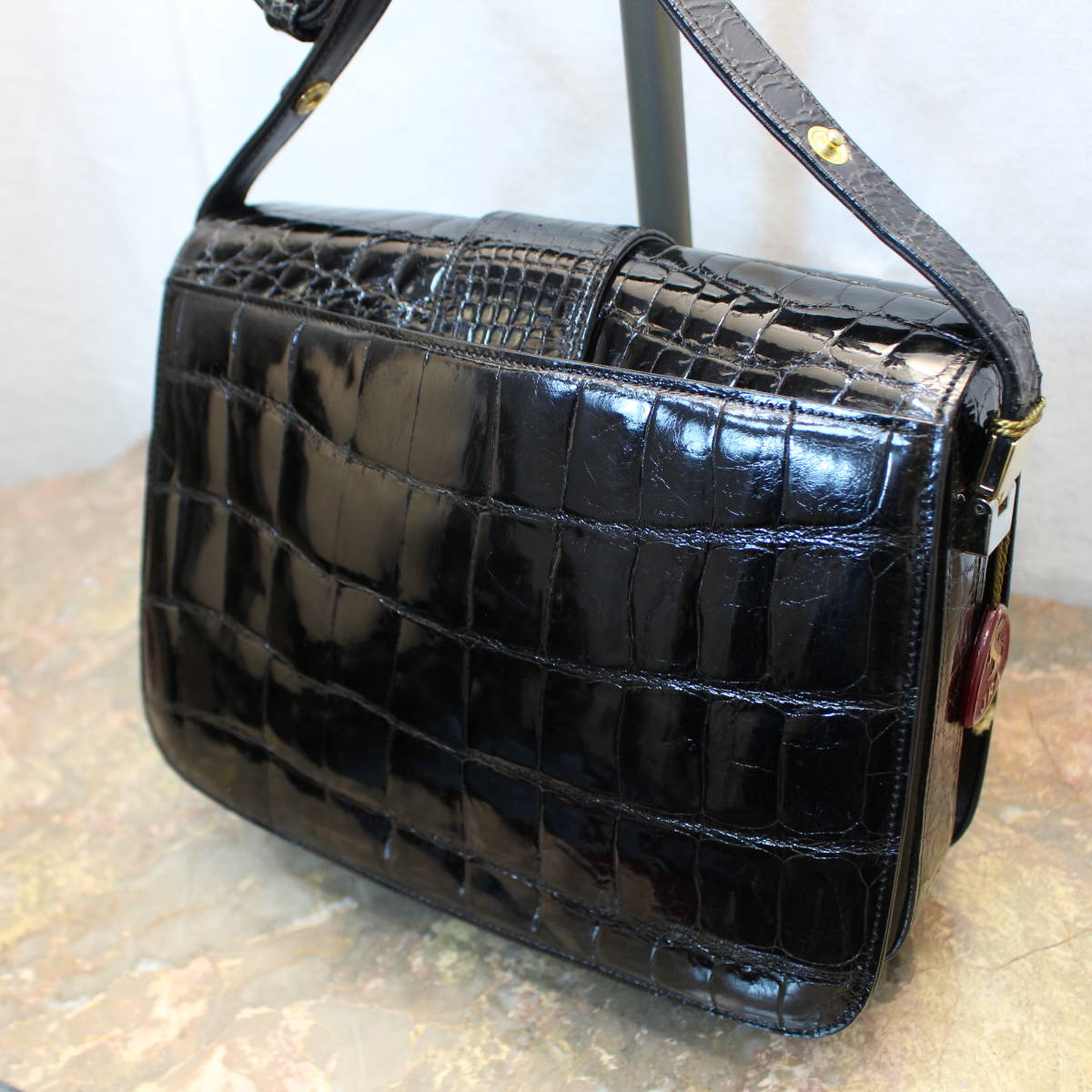 JRA MARC CROCODILE LEATHER SHOULDER BAG/JRAマーク付クロコダイルレザーショルダーバッグ