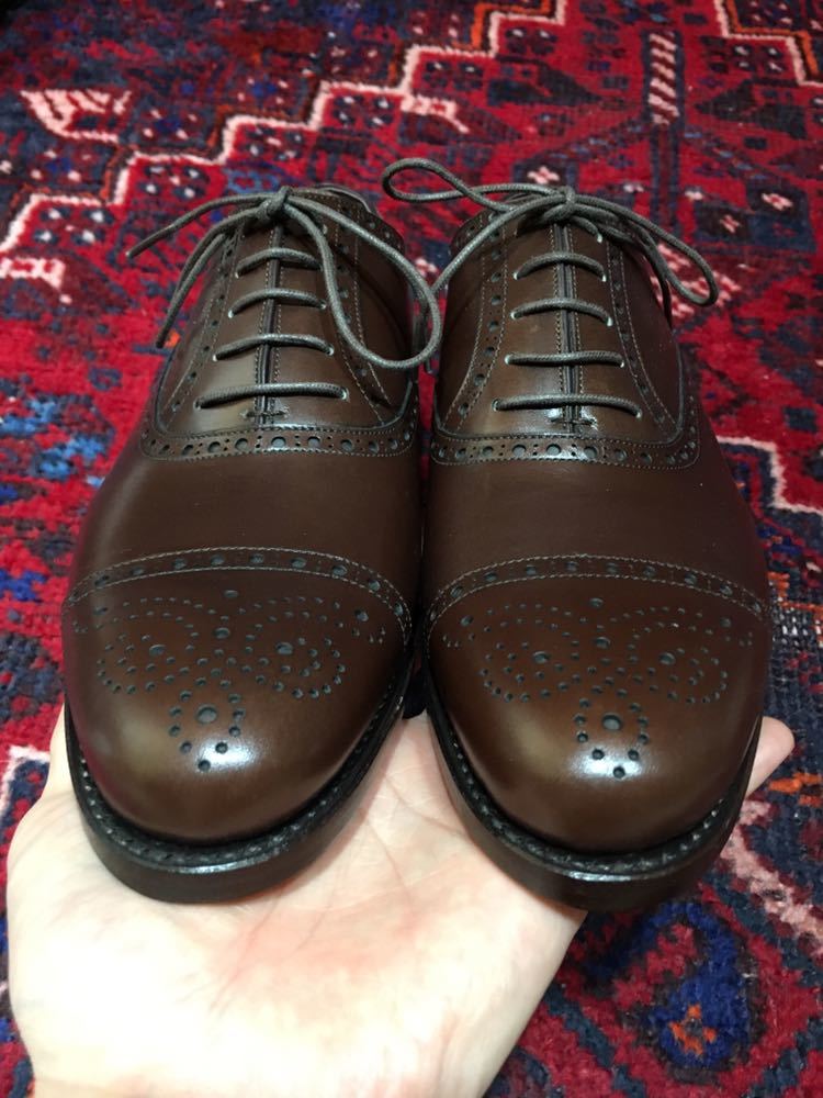  новый товар не использовался три . гора длина LEATHER BROGUE SHOES MADE IN JAPAN/ солнечный youya вставка .u кожа semi blow g обувь 6