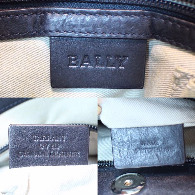 BALLY LINE LEATHER SHOULDER BAG MADE IN SWITZERLAND/バリーラインレザーショルダーバッグ