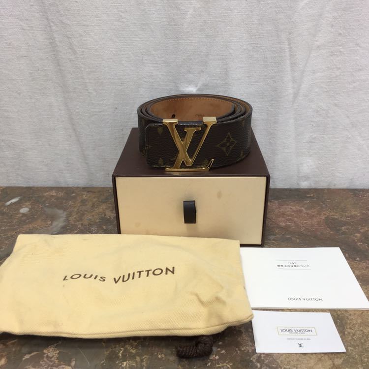 LOUIS VUITTON M9608 CA0069 MONOGRAM PATTERNED BELT MADE IN SPAIN/ルイヴィトンサンチュールイニシアルモノグラム柄ベルト