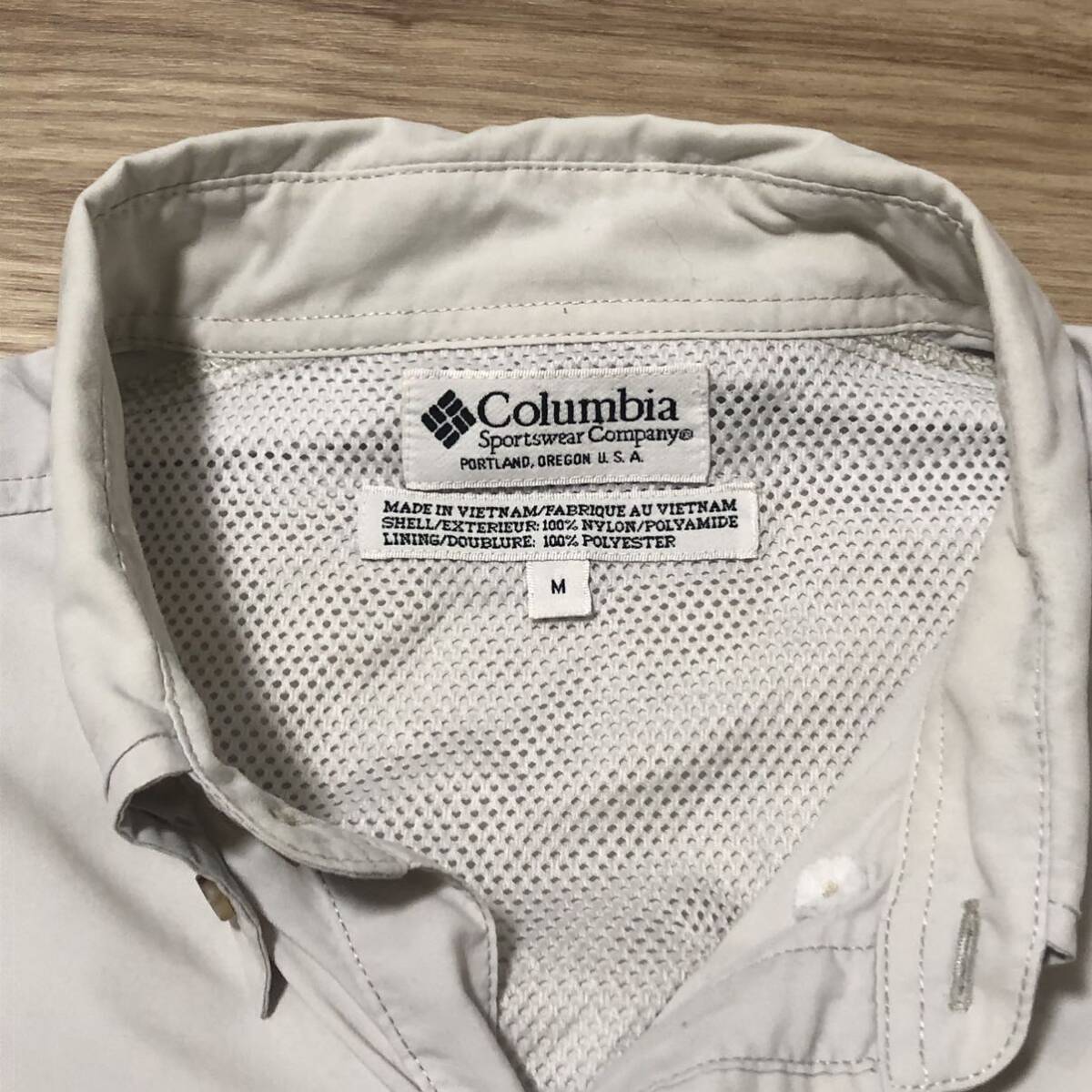 【送料無料】Columbia PFG半袖シャツ　アイボリー　メンズMサイズ　コロンビアアウトドアフィッシングシャツ登山