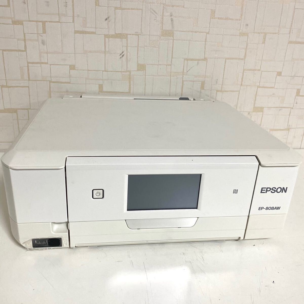 EPSON エプソン インクジェットプリンター EP-808AW ホワイト 本体 通電確認済み 現状品 ジャンク y-051401-37_画像3