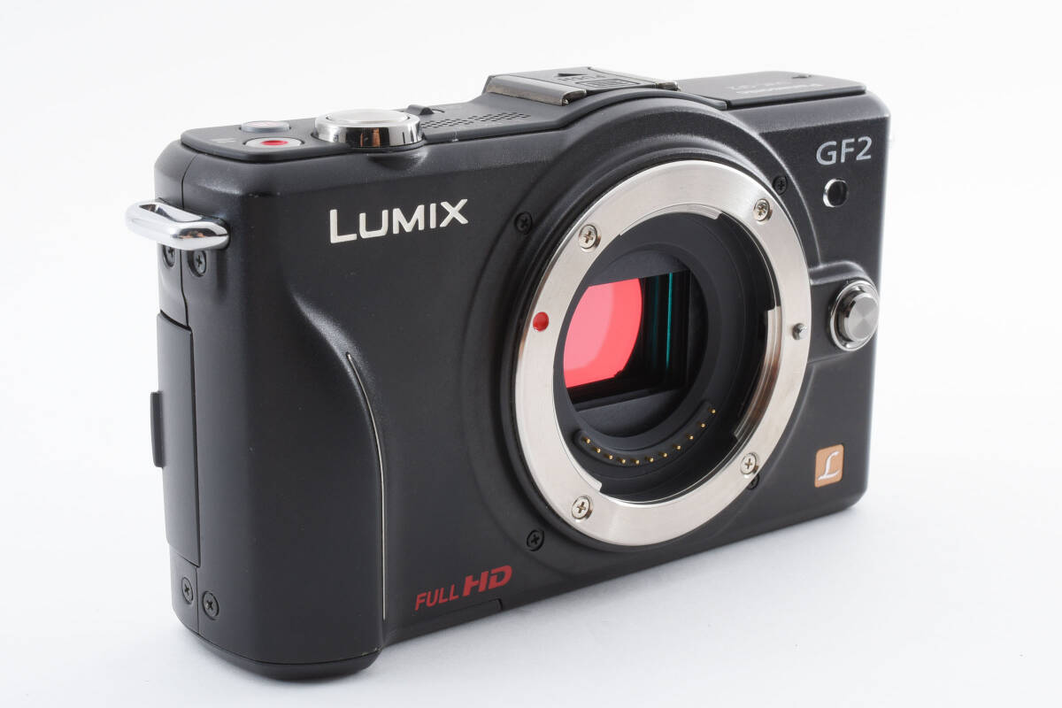Panasonic Lumix DMC-GF2 12.1MP ミラーレス デジタル カメラ ボディ ブラック ケース付き パナソニック 256の画像3