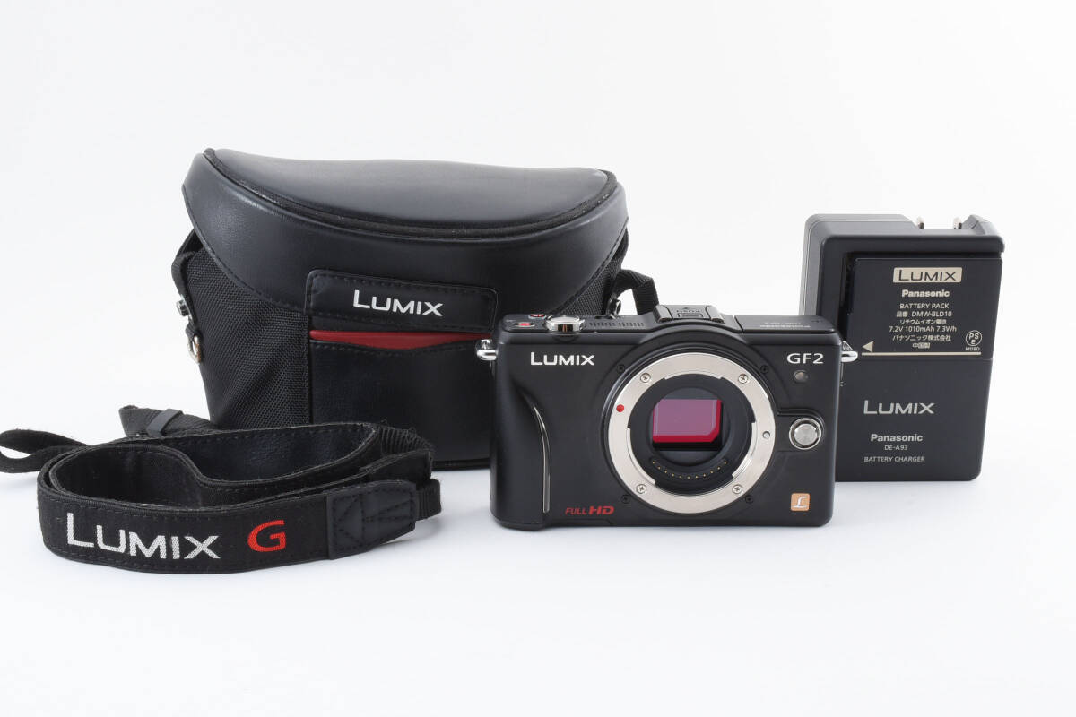 Panasonic Lumix DMC-GF2 12.1MP ミラーレス デジタル カメラ ボディ ブラック ケース付き パナソニック 256の画像1