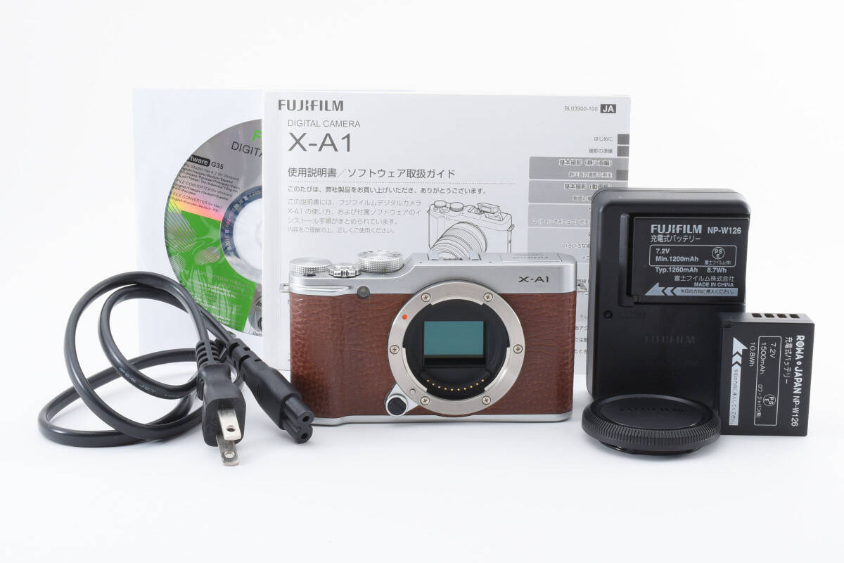 美品 フジフイルム Fuji Xシリーズ X-A1 ミラーレスデジタルカメラ ボディ ブラウン Fujifilm 598_画像1