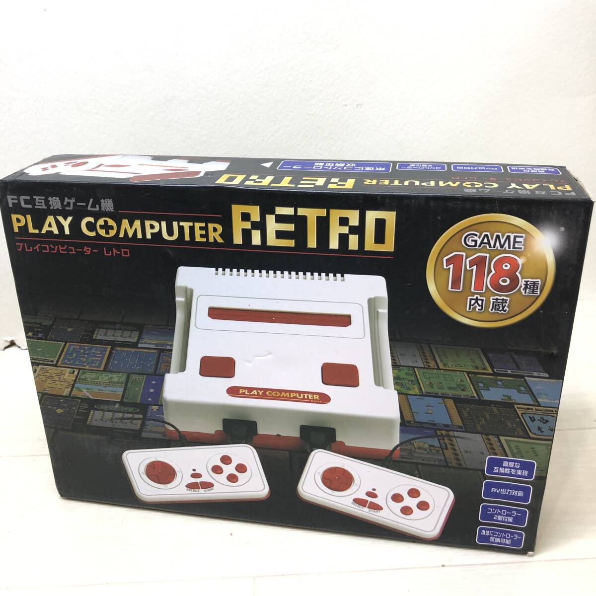 △おそらく未使用 プレイコンピューター レトロ ファミコン FCゲーム互換機 ゲーム118種内蔵 レトロゲーム TVゲーム 動作確認済△K73620_画像7