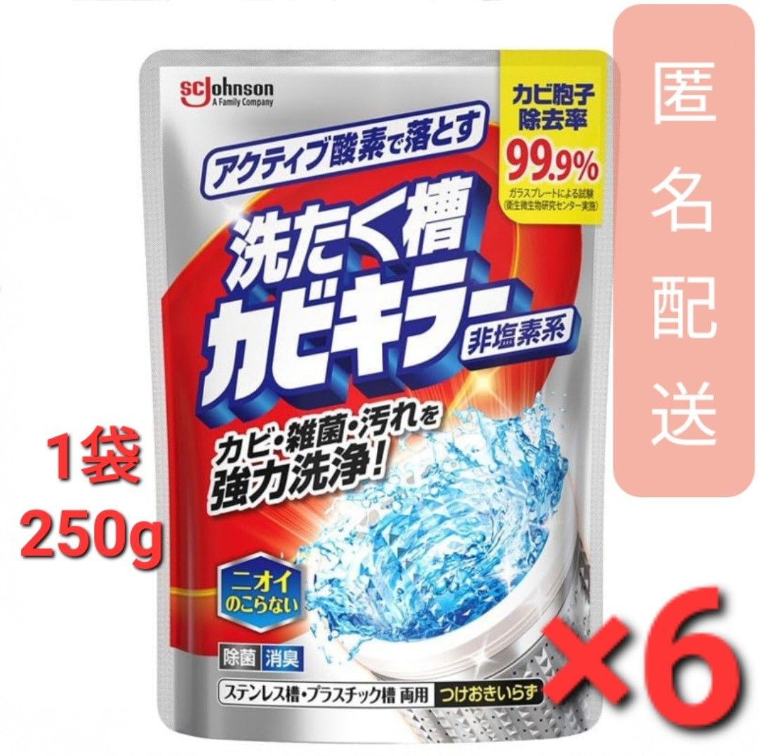 カビキラー 洗たく槽カビキラー 洗濯槽クリーナー 酸素系粉末タイプ 250g　6袋