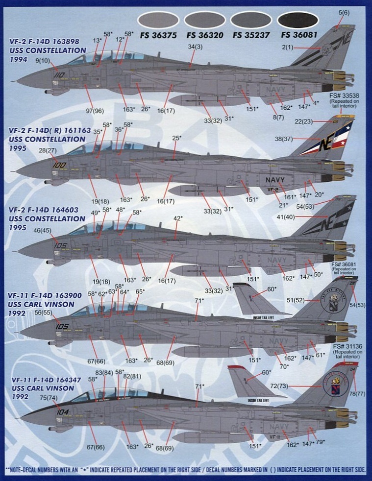 1/48 ファーボールデカール　F-14D カラー&マーキング (10)_画像2