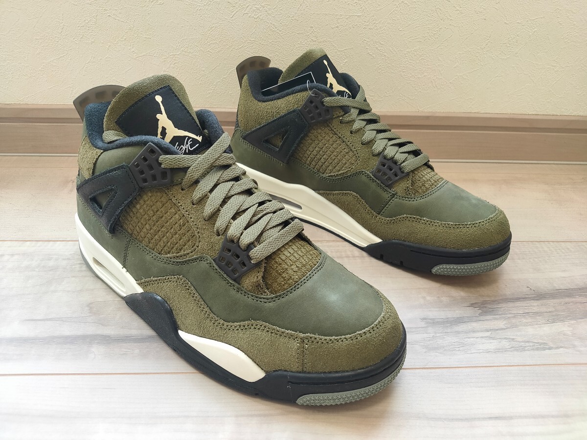 25cm 新品 NIKE AIR JORDAN 4 RETRO SE CRAFT OLIVE ナイキ エアジョーダン 4 レトロ オリーブ エア ジョーダン 緑 グリーン FB9927-200_画像5