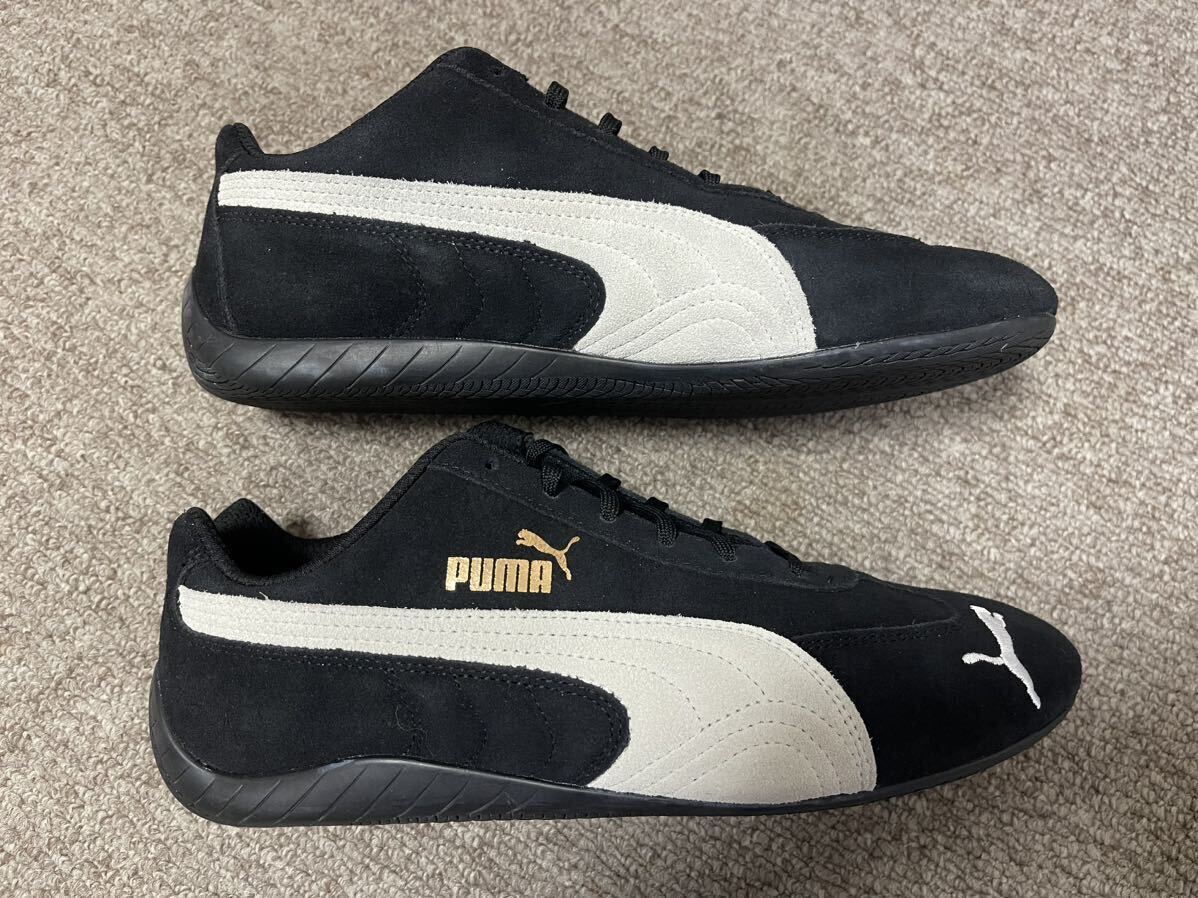 【美品】PUMA SpeedCat LS black-white EU42 27cm / プーマ スピードキャット 黒白 スエードレザー ドライビングシューズ _画像4