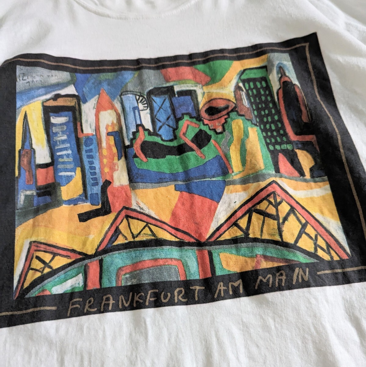 90s Heinz Zimmermann　アート　絵画　Tシャツ シングルステッチ XXL 偉人_画像5