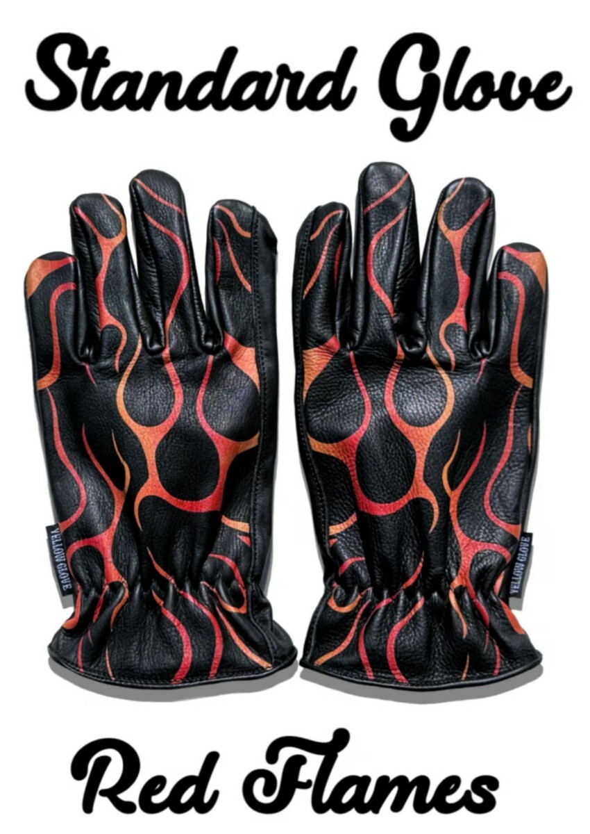 yellow glove サイズ XL STANDARDGLOVE RED FLAMES イエローグローブ lampgloves ランプグローブス challenger NEIGHBORHOOD_画像1