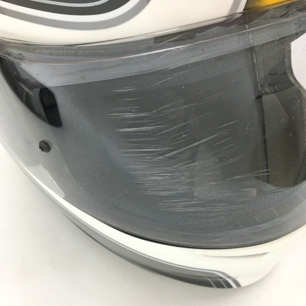 SHOEI Z-6 SYMMETRY フルフェイスヘルメット 外装美品 オートバイ ライディング Sサイズ ホワイト/イエロー ショウエイ バイク用 N19026H●の画像9