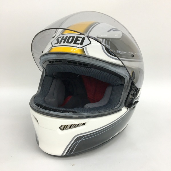 SHOEI Z-6 SYMMETRY フルフェイスヘルメット 外装美品 オートバイ ライディング Sサイズ ホワイト/イエロー ショウエイ バイク用 N19026H●の画像2