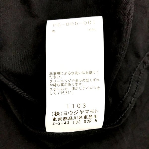 yohji yamamoto POUR HOMME コットン カジュアル 長袖 シャツ サイズ4 Lサイズ相当 ブラック ヨウジヤマモト プールオム トップス A2382◆_画像7