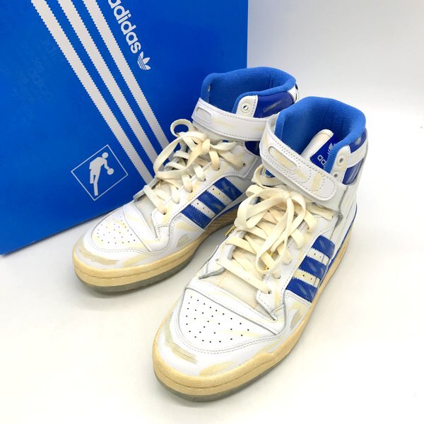 adidas FORUM 84 HIGH AEC GZ6467 CLOUD WHITE BLUE ペイント加工 スニーカー 箱付 タグ付 29㎝ ブルー ホワイト アディダス 靴 B8483◆_画像1