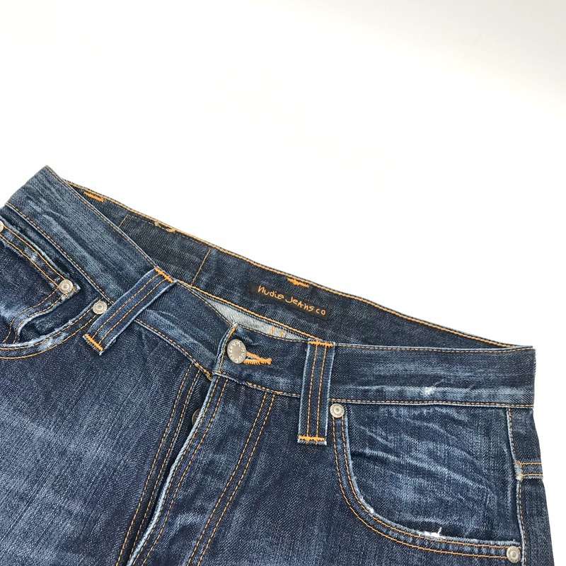 Nudie Jeans デニムパンツ Gパン ジーンズ ストレートパンツ 無地 古着 メンズ サイズ30 M相当 ヌーディージーンズ ボトムス A10222◆_画像3