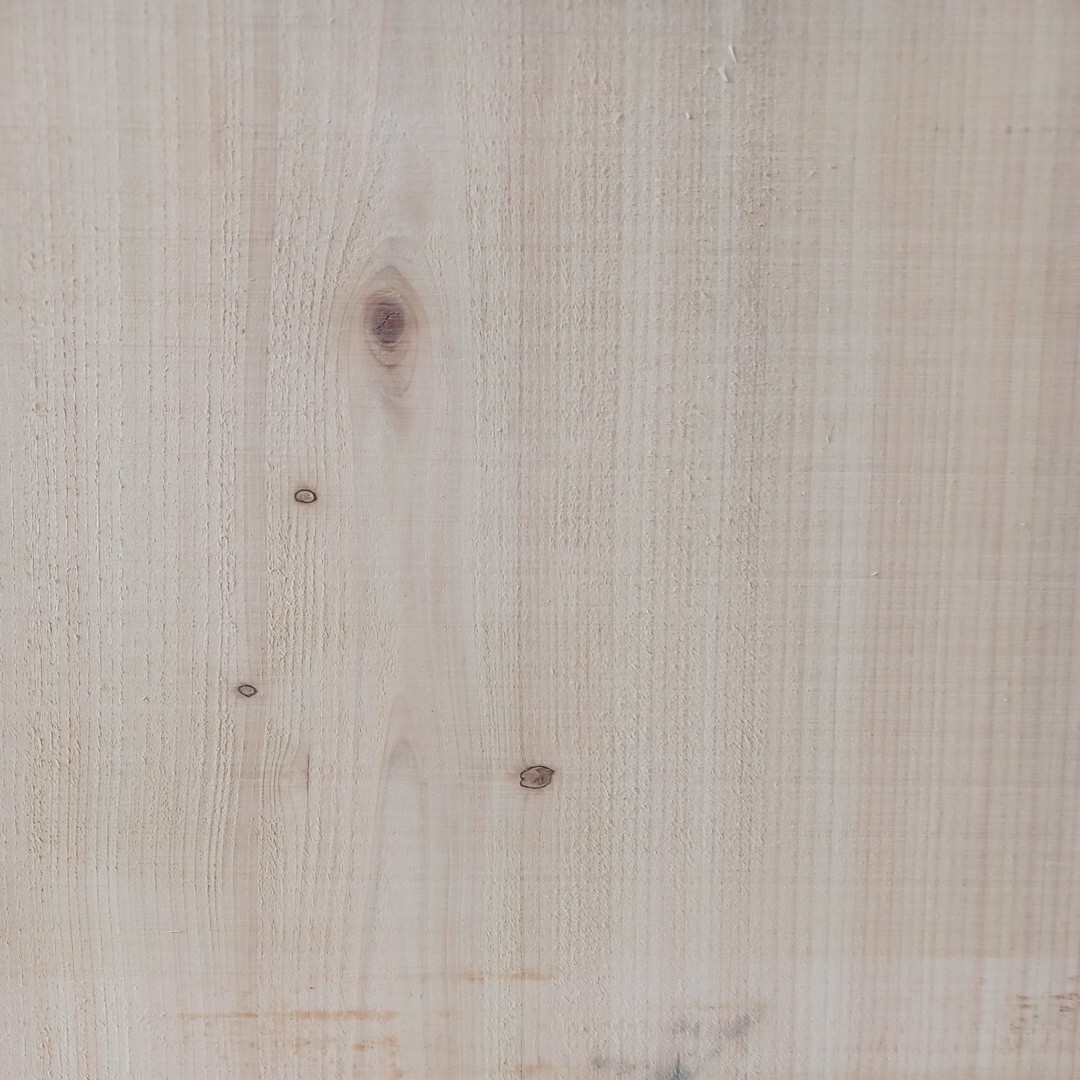 C-1759 【41.5×38～38.5×4.9cm】　国産ひのき　片耳付節板　　椅子　テーブル　棚板　看板　一枚板　無垢材　桧　檜　DIY