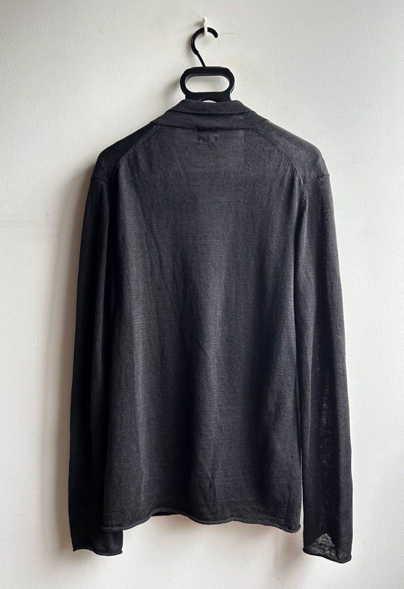 【美品】Calvin Klein ニットジャケット メンズ M ブラック 黒 リネン 麻100% カルバン クラインの画像2