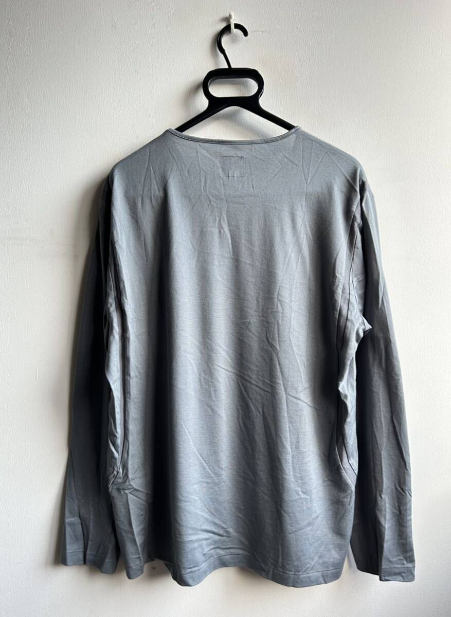 【美品】Calvin Klein カットソー 長袖 Tシャツ メンズ XL グレー 無地 Vネック ロンT カルバンクラインの画像3
