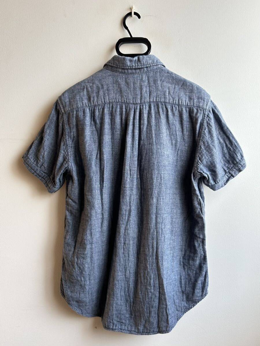 【美品】Ron Herman シャツ 半袖 メンズ L ネイビー 紺 ガーゼ生地 日本製 ロン ハーマンの画像3