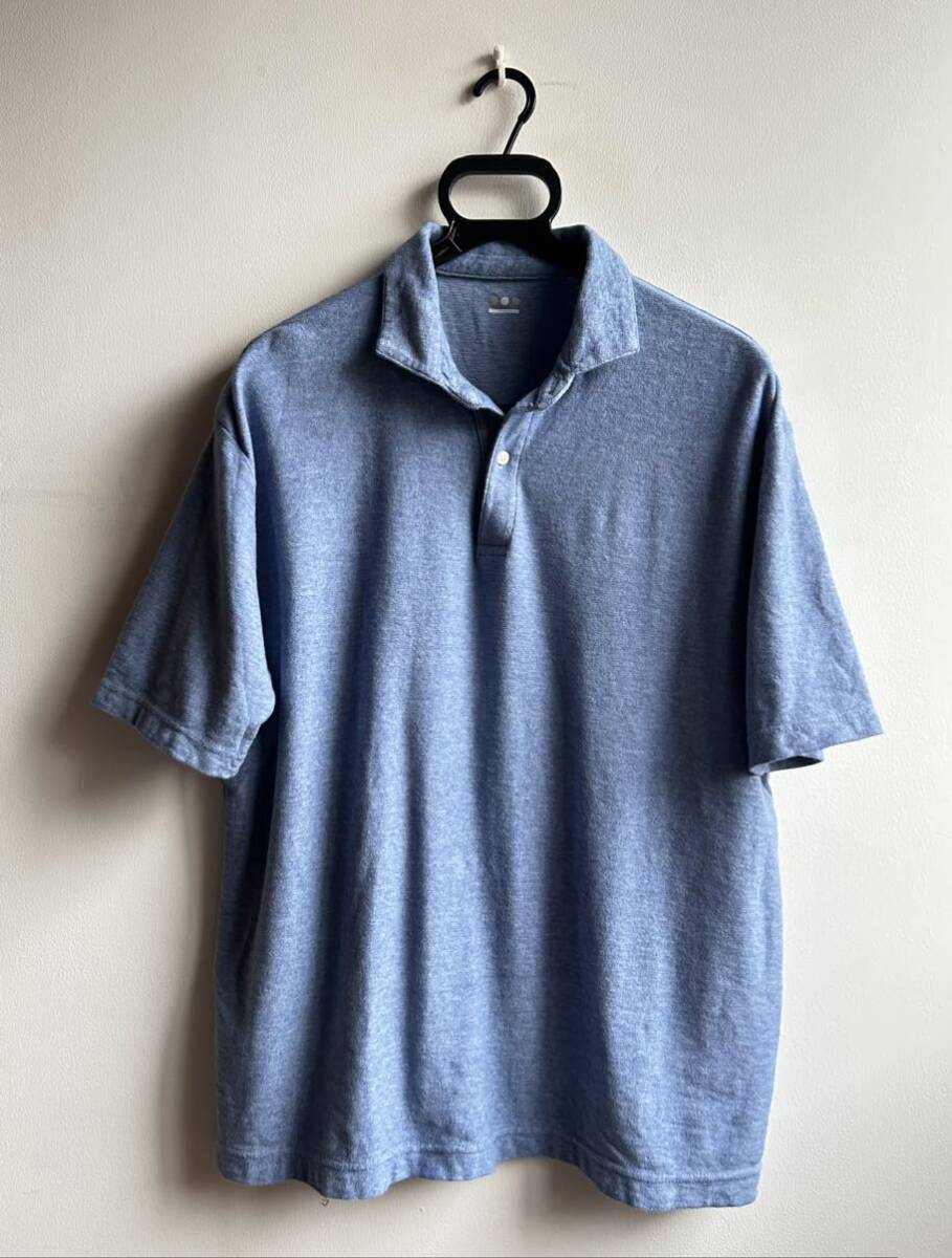 [ прекрасный товар ]three dots рубашка-поло короткий рукав мужской M пирог ru ткань сделано в Японии Three Dots 